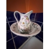 Image 1 : This is a Portmeirion Botanic Garden ewer jug and bowl set, featuring the Hellebore (Christmas Rose)