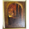 Image 3 :  painting depicting a stone entryway or alleyway. 