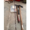 Image 4 : Camping axes, a splitter, regular ax, hatchet, and mantis Shakespeare fishing rod with mantis reel