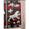 Image 2 : vintage set of four Vietnamese red lacquer wall panels featuring mother-of-pearl inlay work. 