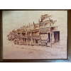 Image 3 :  vintage artistic depiction of Victorian-style terrace houses, specifically identifying the location
