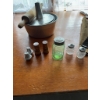 Image 7 : Glass canning jars, metal kitchenware, a porcelain tea set, animal figurines, magnifying glasses, se