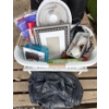 Image 2 : Assorted Everyday Household Goods & Large & Small Luggage On Wheels- Fan, Iron, Alarm Clock,Hangars 