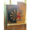 Image 2 :  collectible Red Lion Pub & Lodging dart board cabinet. 
Features: It consists of a wooden cabinet w