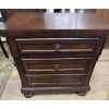 Image 1 : Three Drawered Burnished Brown Nightstand w/Dark Bronze Hardware 29"x18"x30"tall