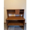 Image 3 :  traditional wooden computer desk with an integrated hutch for storage and shelving, commonly referr
