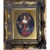 Image 1 :  vintage reproduction print of a 17th-century portrait by Sir Peter Lely, housed in an ornate gold-c