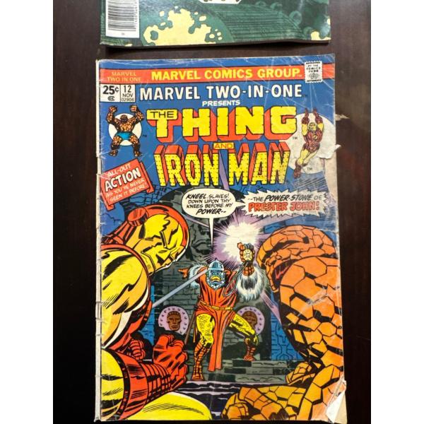  vintage Marvel Two-in-One #12 comic book published in November 1975, featuring the Thing and Iron M