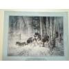 Image 1 : print of the painting "Crystal Forest" by artist Larry Fanning. 
The artwork depicts a pack of wolve
