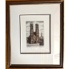 Image 1 : framed vintage illustration of the Frauenkirche in Munich, Germany, a prominent landmark known for i