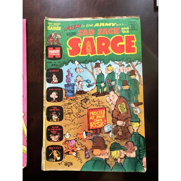  copy of the comic book Sad Sack and the Sarge number 112, published by Harvey Comics in April for 2