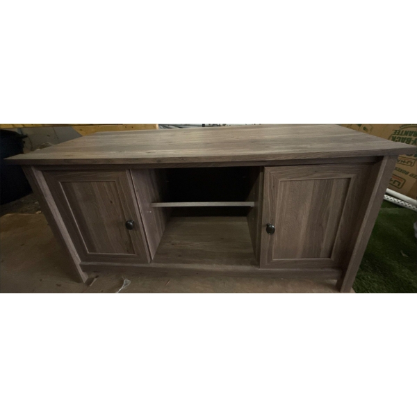 Wooden Grey Media Console Table Or T.V Stand Lots of Storage! 55"x24"x31"t