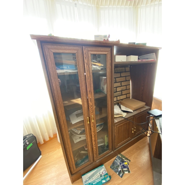  TV stand all contents included 48 inches long by 48 inches tall by 16 inches deep