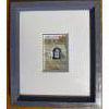 Image 2 :  Painting depicting a small blue arched window on a stone brick wall, likely a watercolor on paper.