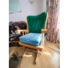 Image 4 :  wooden glider with velvet cushions