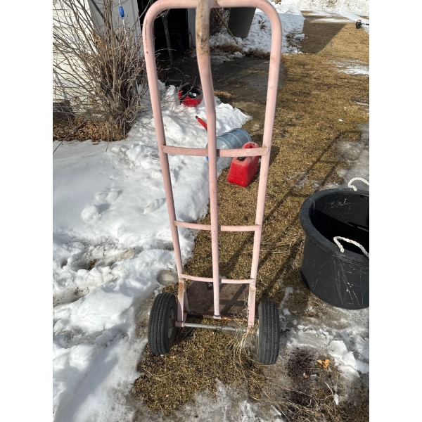  2-wheel hand truck dolly designed for moving heavy loads. 
Type: 2-wheel upright hand truck. 
Purpo