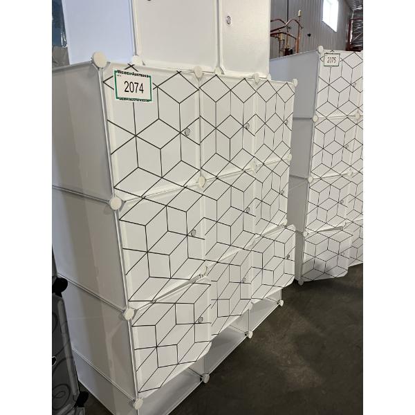 White 9 Cube Plastic Storage Shelf