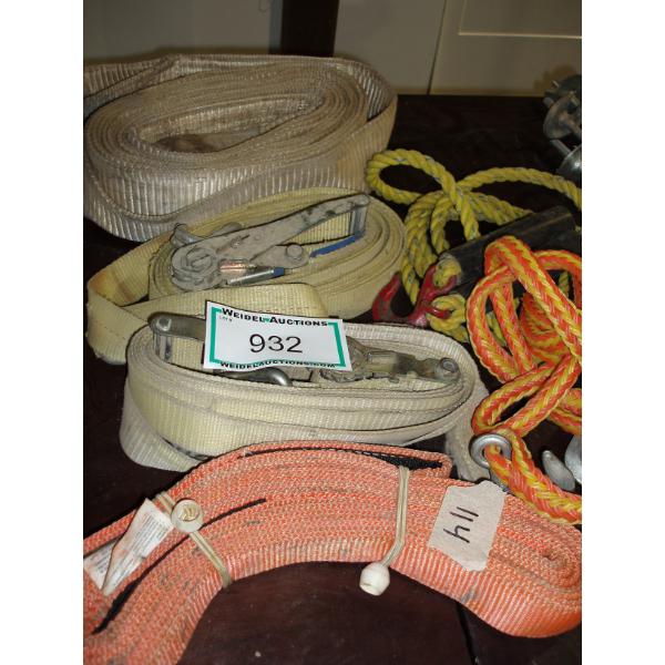 Lot of 6 Assort straps & tow ropes