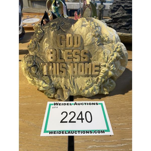 "Good Bless This Home" Garden Ornament