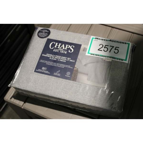 CHAPS DOUBLE 4 pc Sheet Set, grey