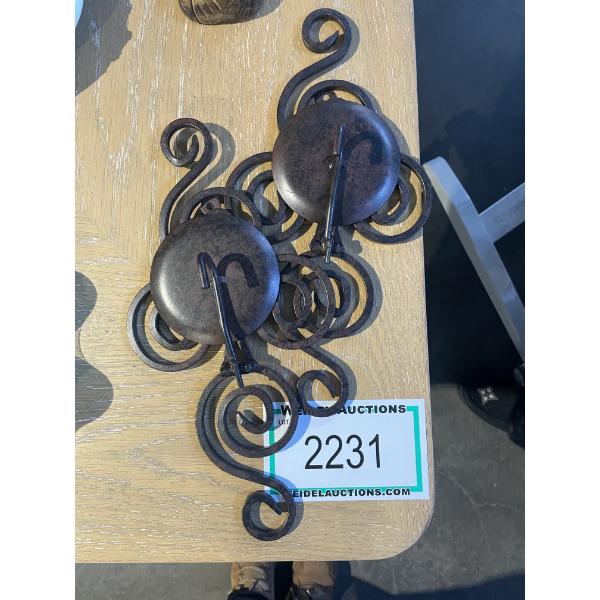 Metal Wall Sconce Candle Holders, set of 2