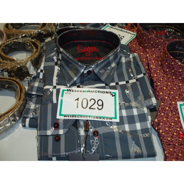 Size L, Mens Salvatore Cinder Long Sleeve Button Up Shirt