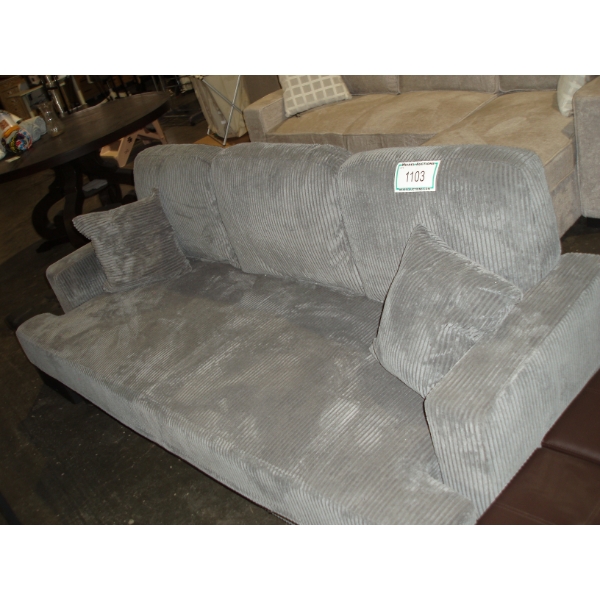 NEW Grey Fabric Couch w/ one