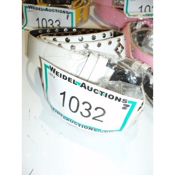 Star Studded White Ladies Belt