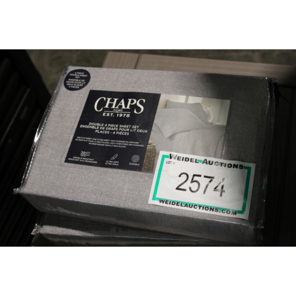CHAPS DOUBLE 4 pc Sheet Set, grey