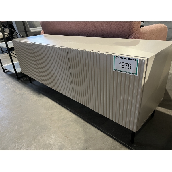 Beige Reeded TV Stand, 59" length