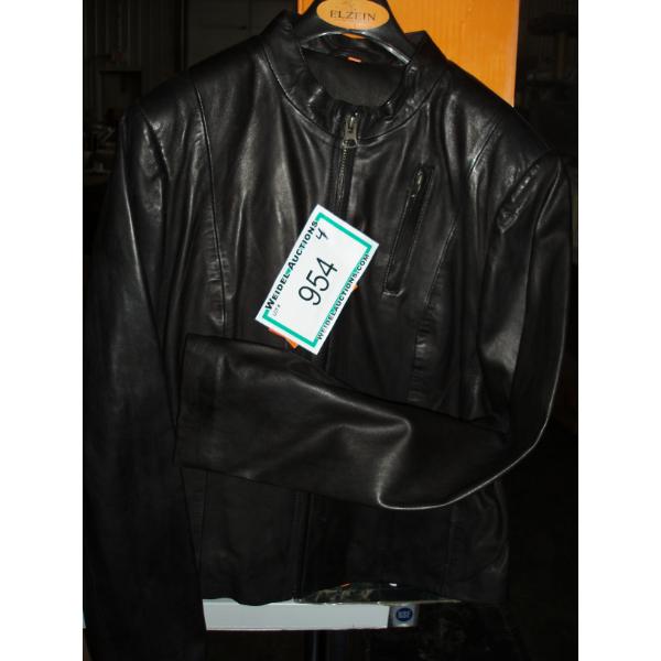 ELZEIN Ladies Black Leather Jackets, size M