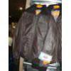 Image 1 : ELZEIN Ladie's Dark Brown with Fitted Black Collar Leather Jacket - size M