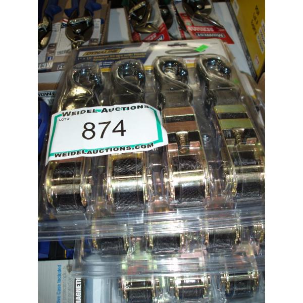 Lot of 4Dynaline 1" x 50' rachet strap with hooks