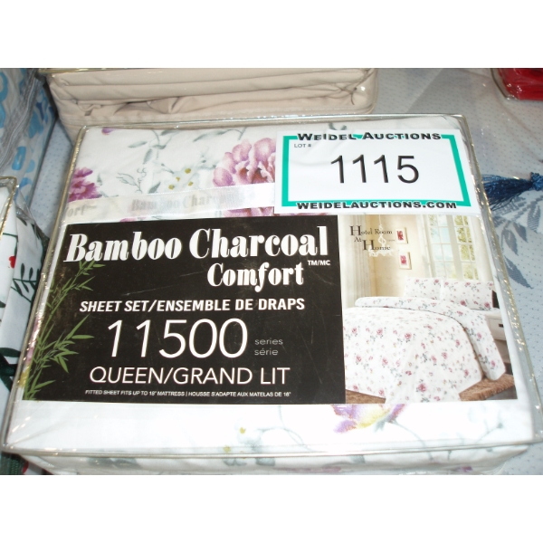 Multi Flower Colored Bamboo Comfort Sheets, Queen