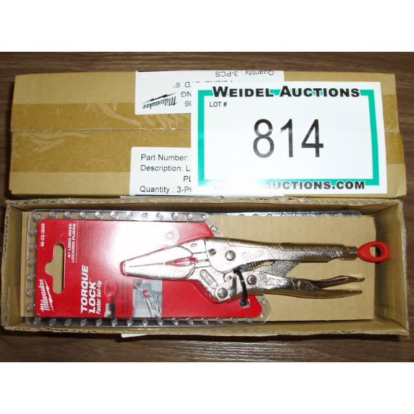 NEW Milwaukee Torque Lock Long Nose Locking Plyers - 6 pcs