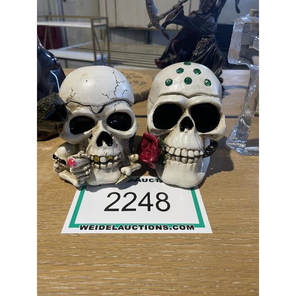 Day of the Dead Skulls Jewellry Holders, Set of 2