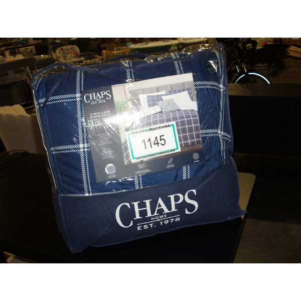 Chaps 8pc Queen Comforter Set - blue