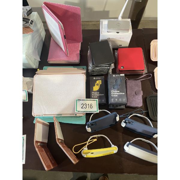 Assort Table, phone & passport holders & routers