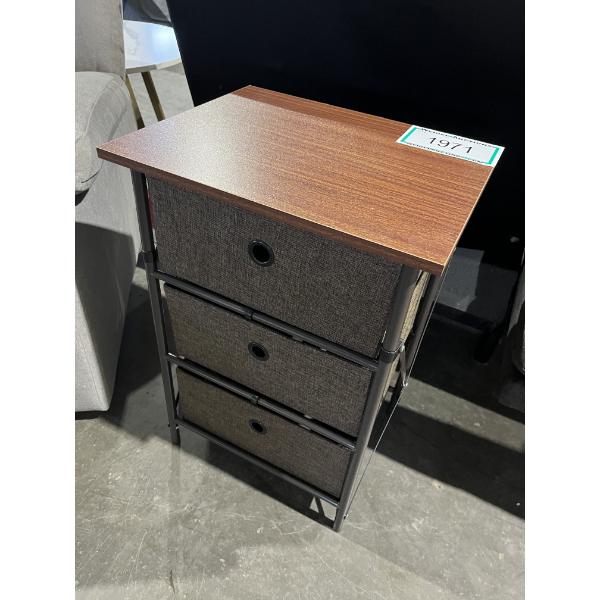 Small Side Table with 3 fabric Drawers