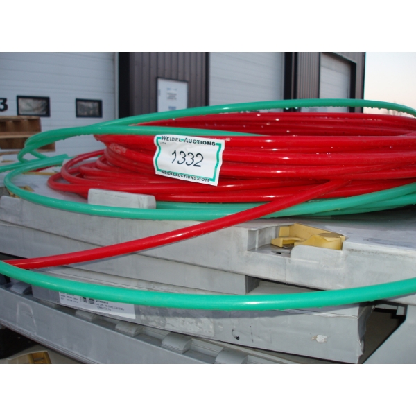 Lot of green and red hoses