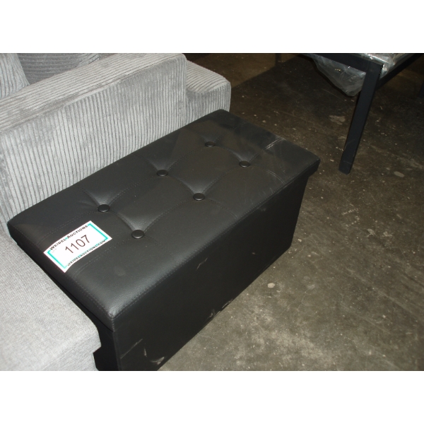 Black Leather Storage Bin