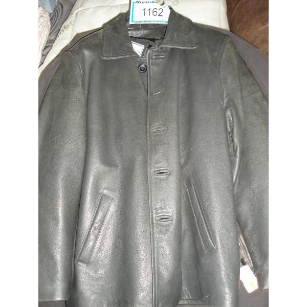 Size S - GUCCINI Black Button Up Leather Jacket