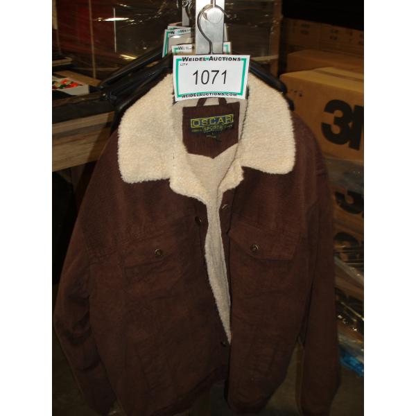 Size L - OSCAR Sports Brown Lined Corduroy Coat