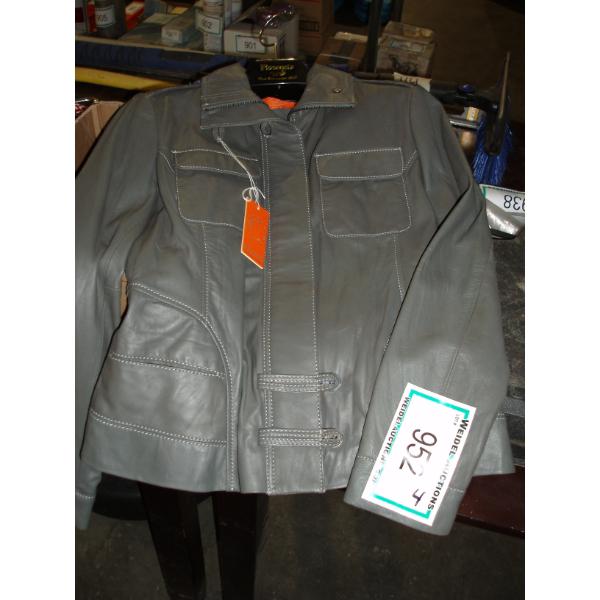 ELZEIN Ladies Grey Leather Jackets, size s