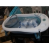 Image 1 : Living Basics Digital Temperature teal & white Colapsable Baby Tub with cushion & diaper bin
