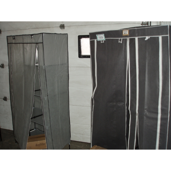 Portable Fabric Wardrobe, light grey