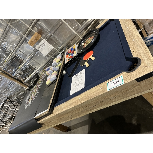 5 in 1 game Table, includes Pool, Roullete, Poker, Ping Pong & Dining Table