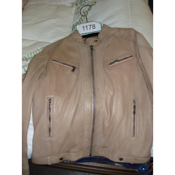 Size M - ELZEIN Ladies Tan Leather Jacket