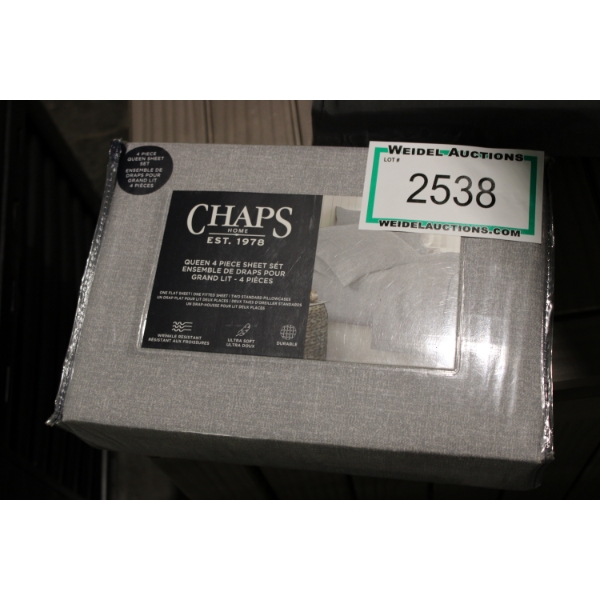 CHAPS QUEEN 4 pc Sheet Set, grey