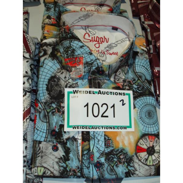 Size XL, Mens Global Indigo Long Sleeve Multicolored Button Up Shirt